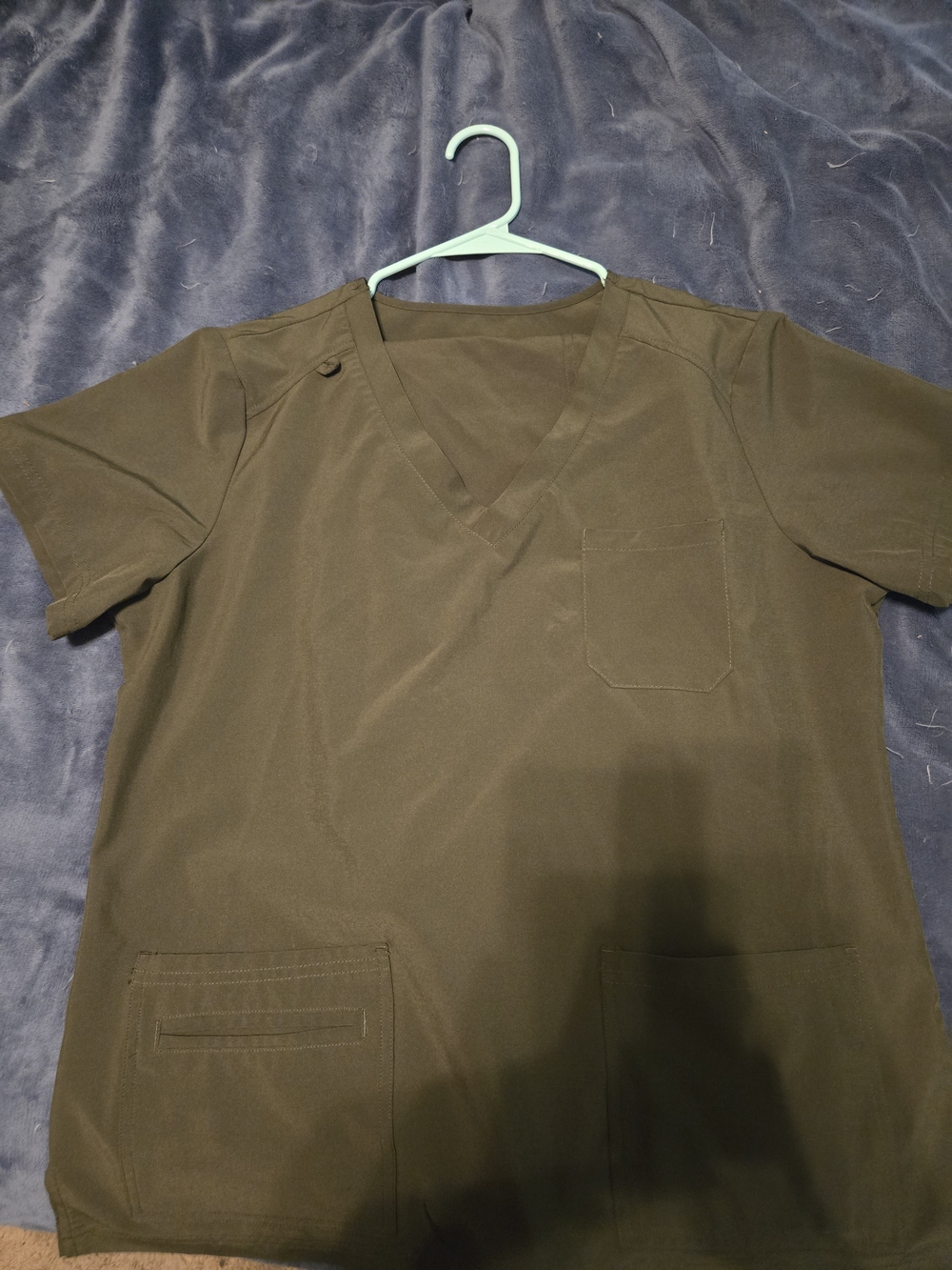 Women's Olive V-Neck Scrub Set